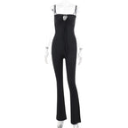 Damen Figurbetonter Jumpsuit mit raffinierter Schnürung R&B