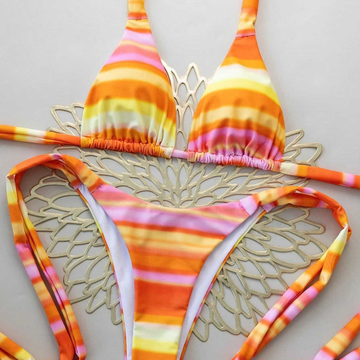 Damen Triangel-Bikini mit verstellbaren Bändern
