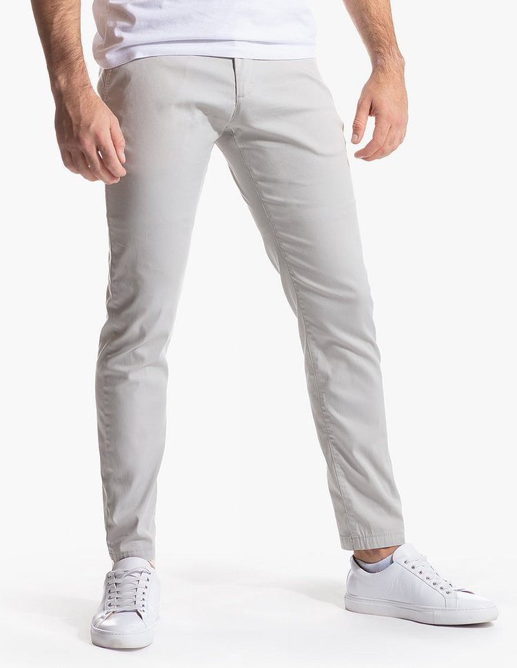 Herren elegante Chinohose mit elastischem Bund und schmalem Schnitt R&B