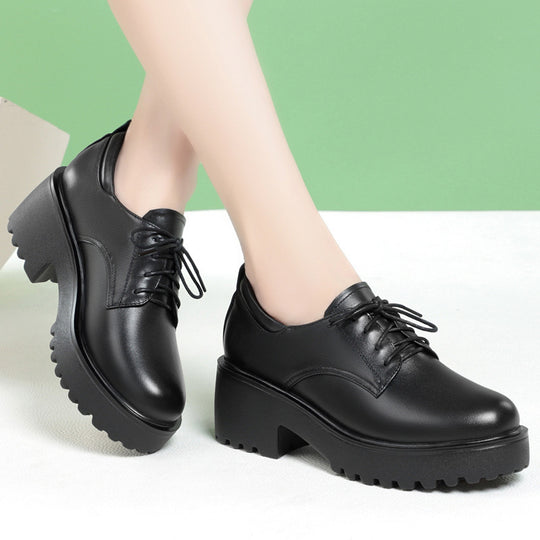 Damen Komfortable Schnürschuhe mit klobigem Absatz und rutschfester Sohle R&B