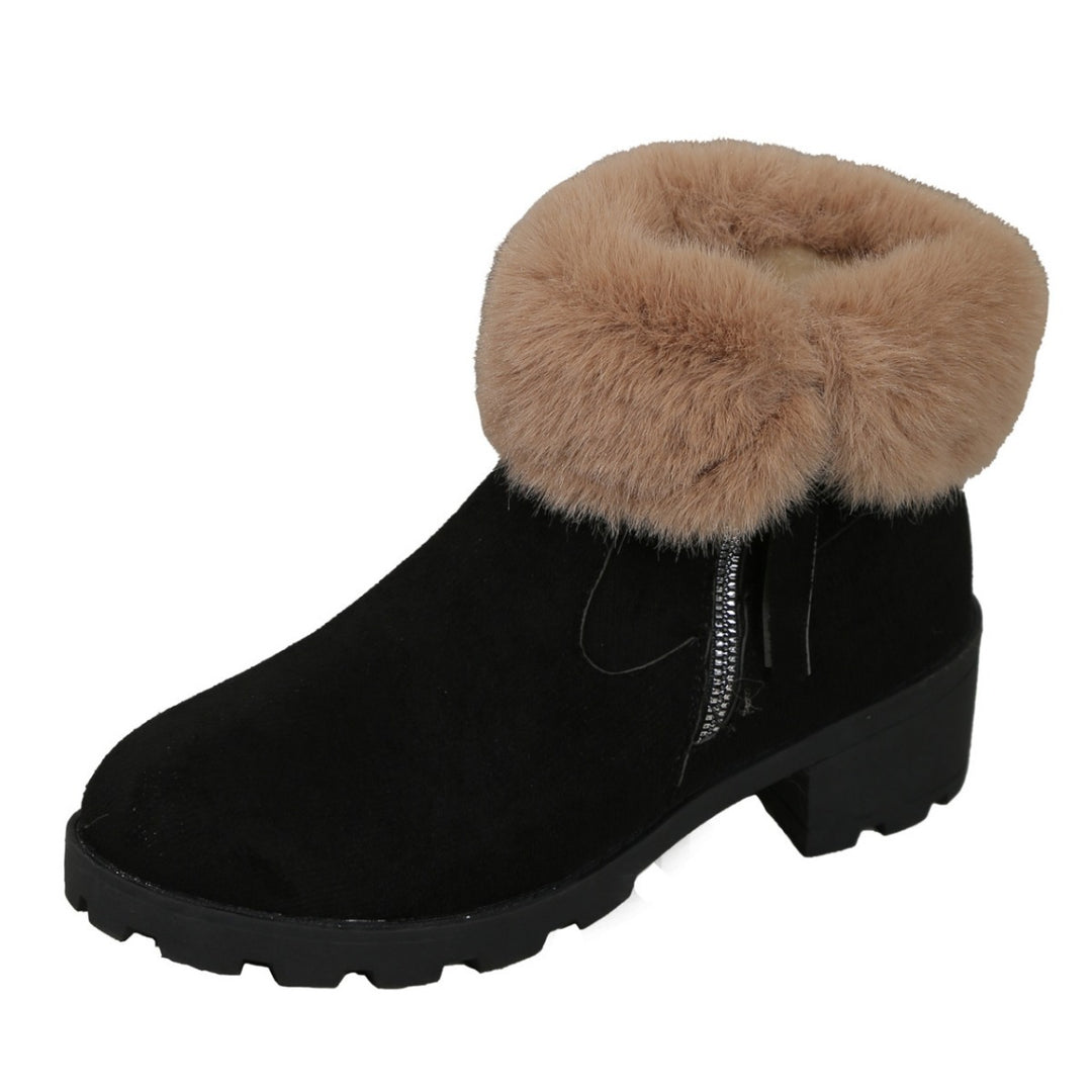 Damen Winterstiefel mit kuscheligem Fellkragen und rutschfester Sohle R&B