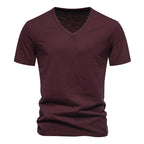 Herren V-Ausschnitt T-Shirt aus atmungsaktiver Baumwolle mit komfortablem Sitz