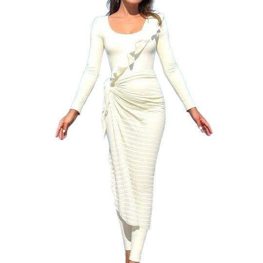 Damen Elegantes Sommerkleid mit Wickeloptik R&B