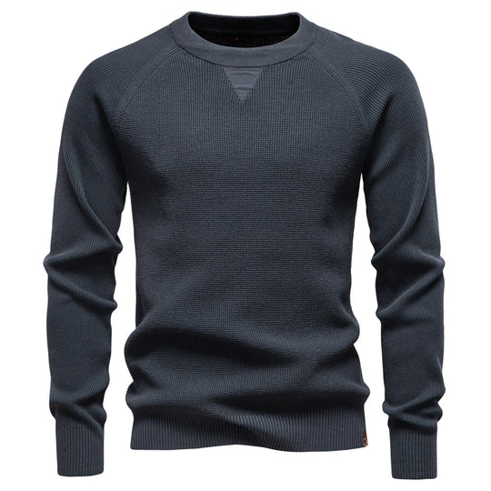 Herren Strickpullover mit innovativem Strukturmuster und Rundhalsausschnitt R&B