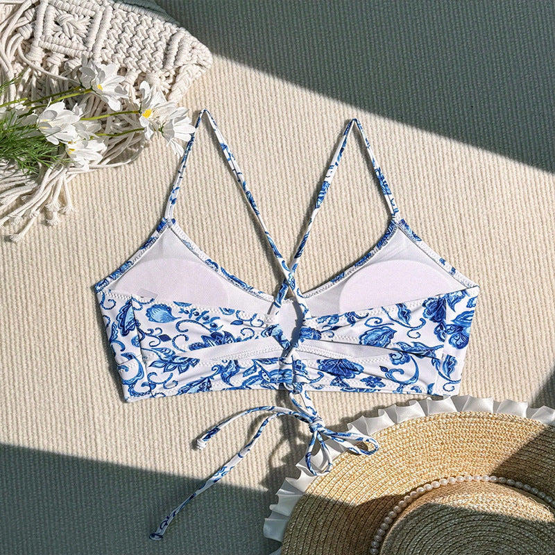 Damen Triangel-Bikini-Oberteil mit elegantem floralem Design R&B