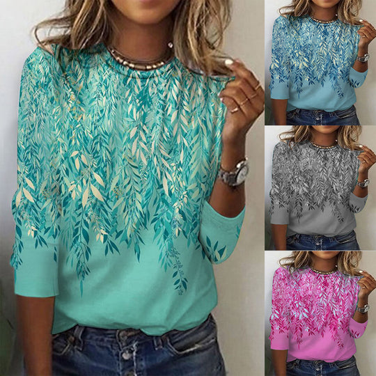 Damen Langarmshirt mit lebhaftem Blumenmuster R&B