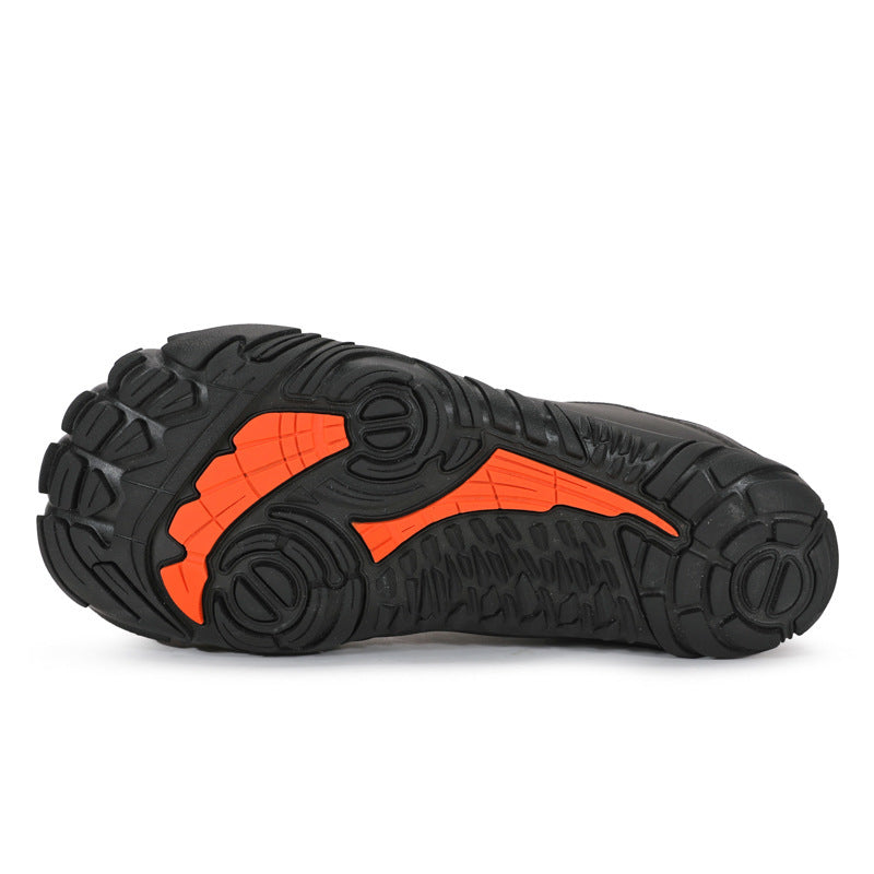 Herren nan leichter Schnellzug-Trekkingschuh mit Gummizehschutz, atmungsaktivem Meshoberteil und profiliertem Outdoor-Laufsohle R&B