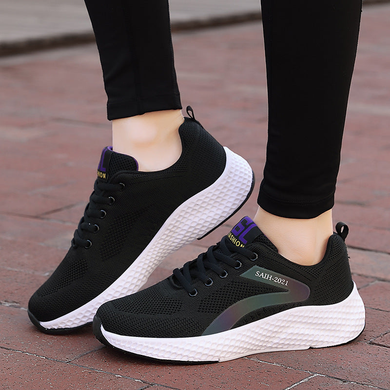 Damen nan nahtloser Strick-Sneaker mit elastischem Einstieg, Waben-Zwischensohle und anatomischem Komfortfußbett R&B