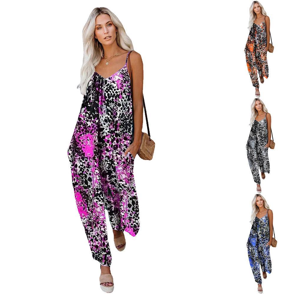 Damen Jumpsuit mit lässigem Schnitt und modischem Leopardenmuster R&B