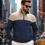 Herren Stepppullover mit halbem Reißverschluss und hochwertiger Verarbeitung R&B