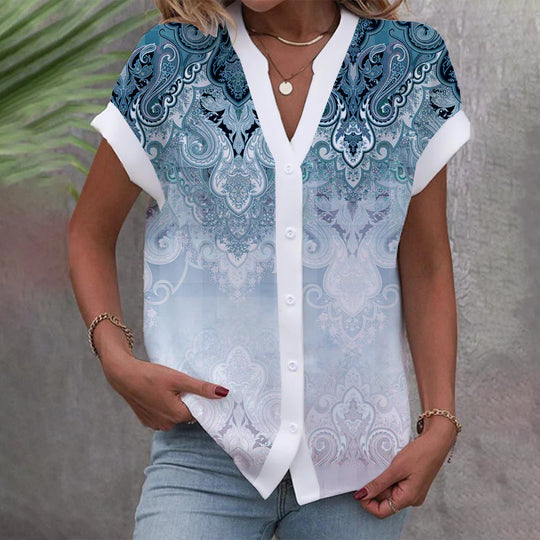 Damen elegante Bluse mit floralem Design R&B