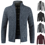 Herren Strickjacke mit hohem Kragen und plüschigen Innenfutter R&B