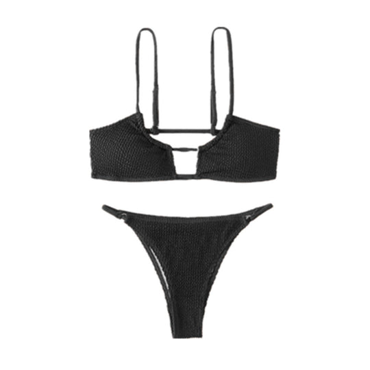 Damen Bikini-Set mit modernem Cut-Out und texturiertem Design R&B