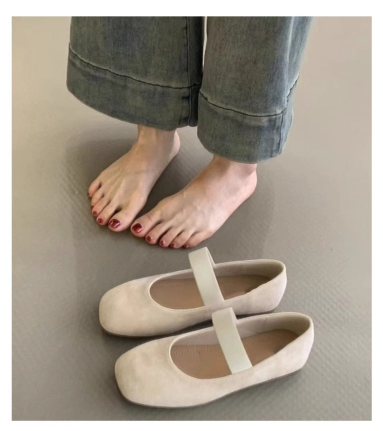 Damen Ballerinas mit komfortablem Riemen und weichem Obermaterial R&B