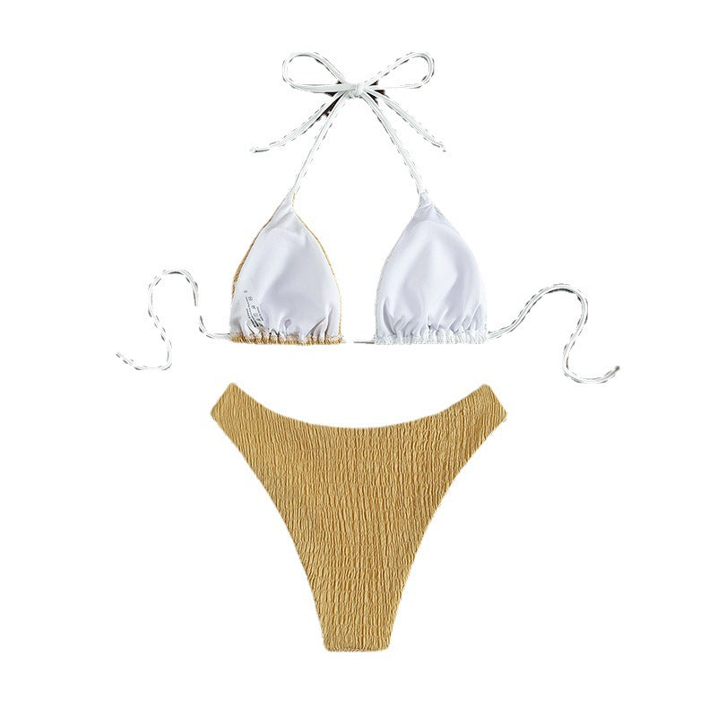 Damen Triangel-Bikini mit raffiniertem Rippdesign