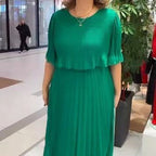 Damen Elegantes Midikleid mit transparenzähnlichen Ärmeln und stilvollen Rüschen R&B