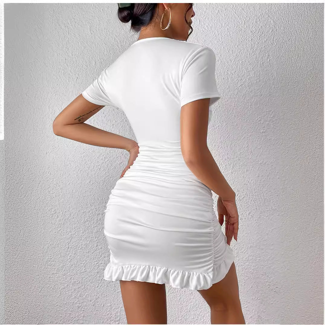 Damen Figurbetontes Minikleid mit Wickeldetails R&B