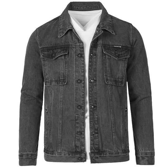 Herren Jeansjacke im modernen Slim-Fit Design mit praktischen Taschen und robusten Nieten R&B