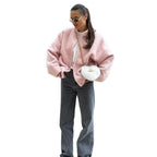 Damen Flauschige Kapuzenjacke aus Teddyfell mit seitlichen Taschen R&B