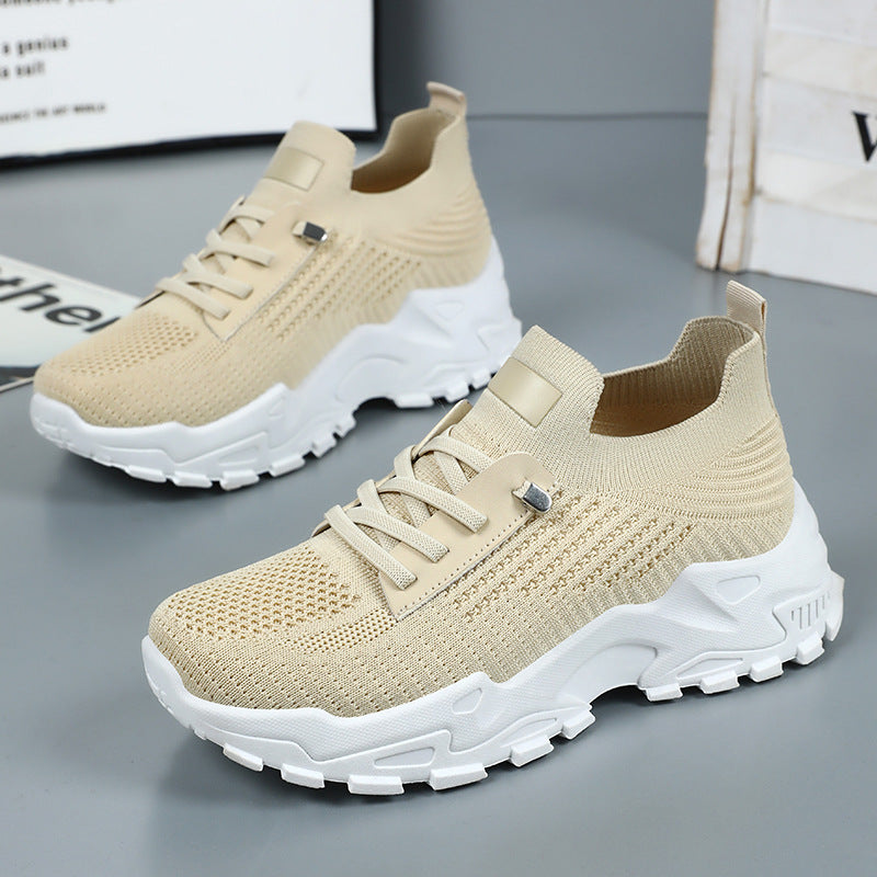 Damen Sportliche Slip-On Sneakers mit atmungsaktiver Strick-Oberfläche R&B