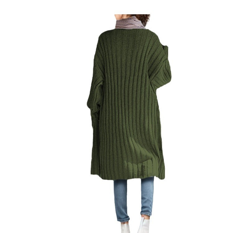 Damen Langer Strickmantel im lässigen Schnitt mit tiefen Taschen und weichem Griff R&B