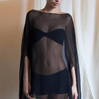Damen Chiffon Überwurf mit eleganten Ärmelausschnitten R&B