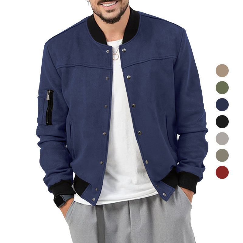 Herren modische Bomberjacke mit praktischen Reißverschlusstaschen und elastischen Bündchen R&B