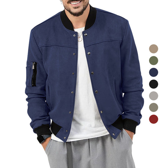 Herren modische Bomberjacke mit praktischen Reißverschlusstaschen und elastischen Bündchen R&B
