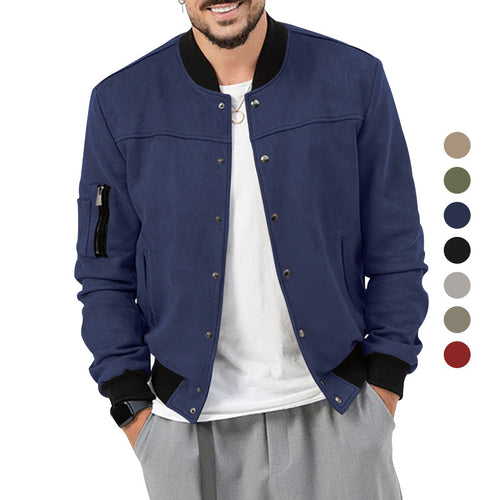 Herren modische Bomberjacke mit praktischen Reißverschlusstaschen und elastischen Bündchen R&B