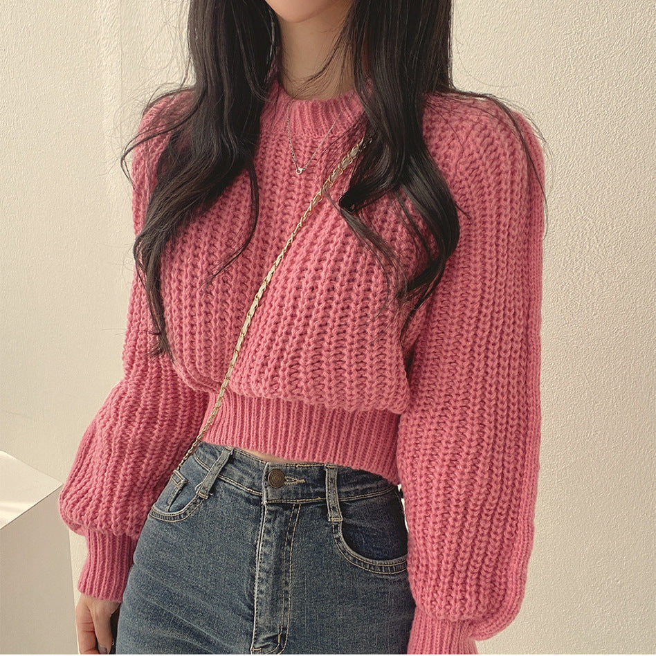 Damen Grobstrickpullover mit weitem Schnitt und überschnittenen Schultern R&B
