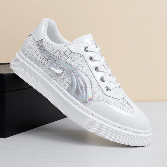 Damen Modische Sneaker mit Glanzoberfläche und grafischem Design R&B
