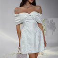 Damen Off-Shoulder Kleid mit floralem Design und elegantem Bustier R&B