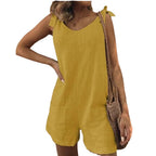 Damen Jumpsuit mit praktischen Taschen und verspielten Schulterbändern R&B