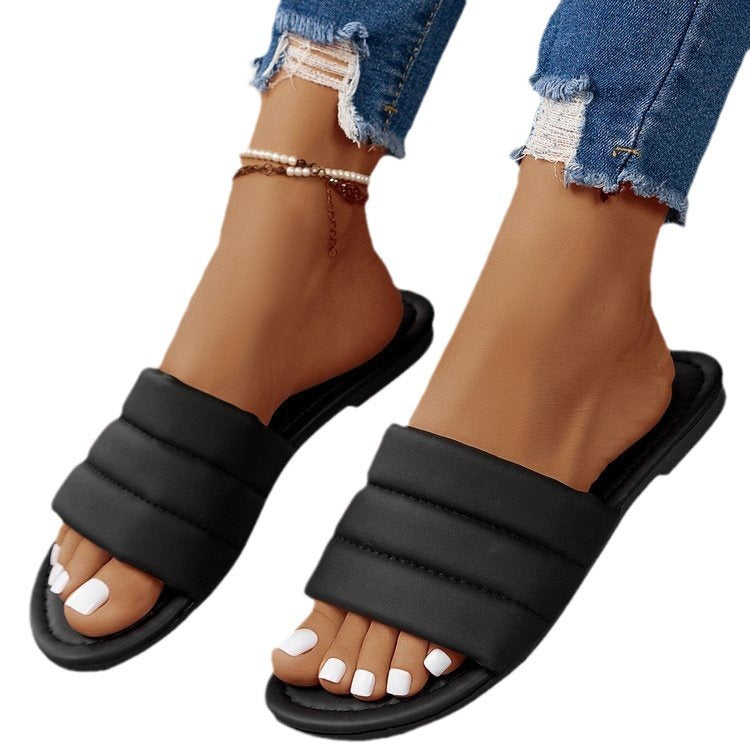 Damen elegante Clogs mit breiten, geflochtenen Riemen R&B