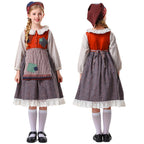 Damen nan vintageinspiriertes Rüschenkleid mit abnehmbarer Schürze und Spitzenbesatz R&B