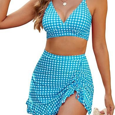 Damen Bikini-Set mit Wickelrock und V-Ausschnitt R&B