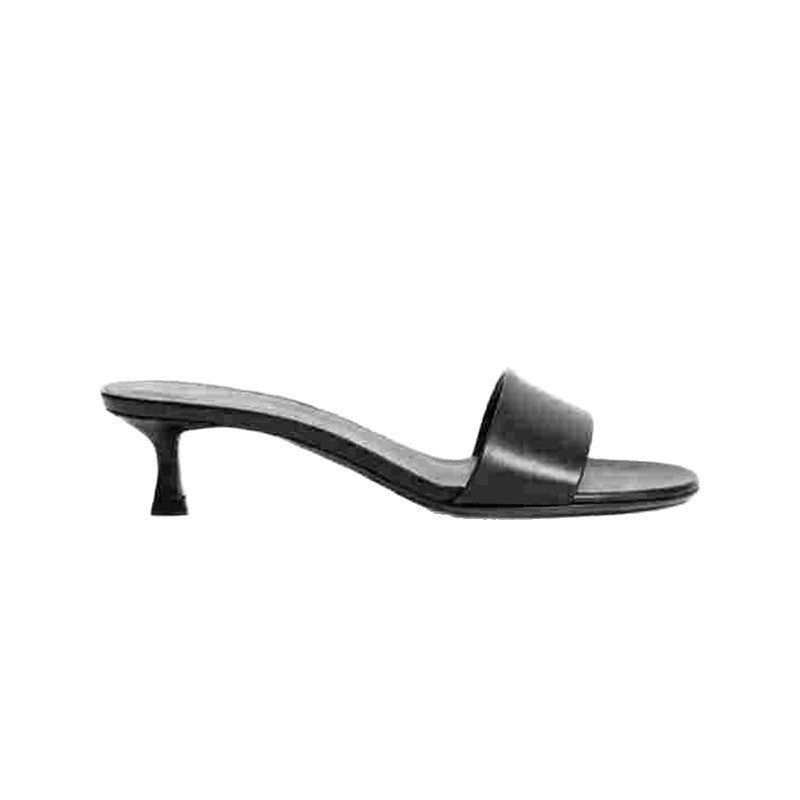 Damen flache Mules mit breiten Riemen R&B