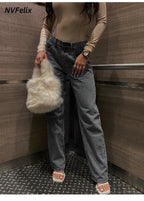 Damen Weite Jeans mit hohem Bund und klassischem Schnitt