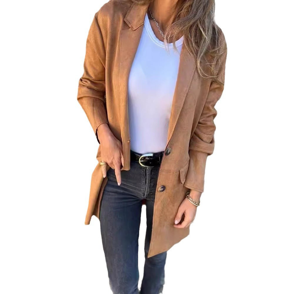 Damen Elegante und bequeme Suede-Blazer R&B