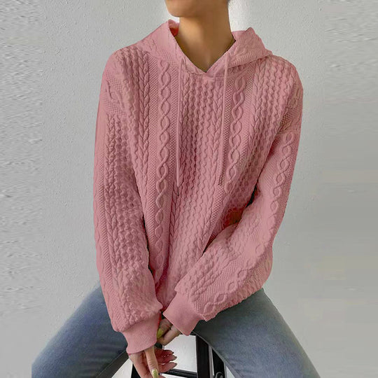 Damen Kapuzenpullover mit Kordelzug und strukturiertem Muster R&B