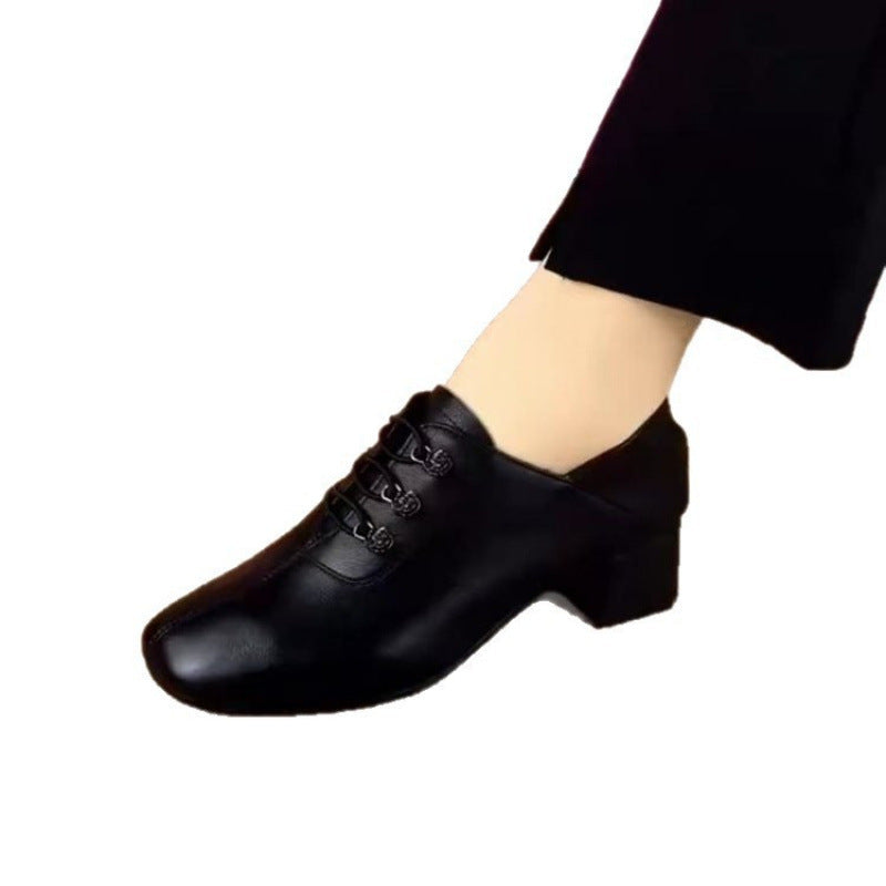 Damen elegante Schnürschuhe mit tiefem Blockabsatz und modischem Design R&B