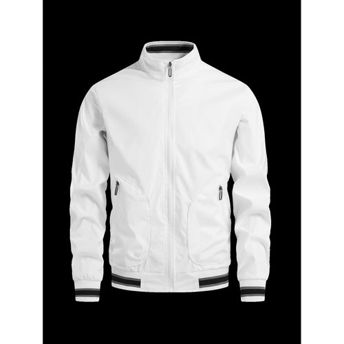 Herren sportliche Übergangsjacke mit hohem Kragen und praktischen Reißverschlusstaschen R&B