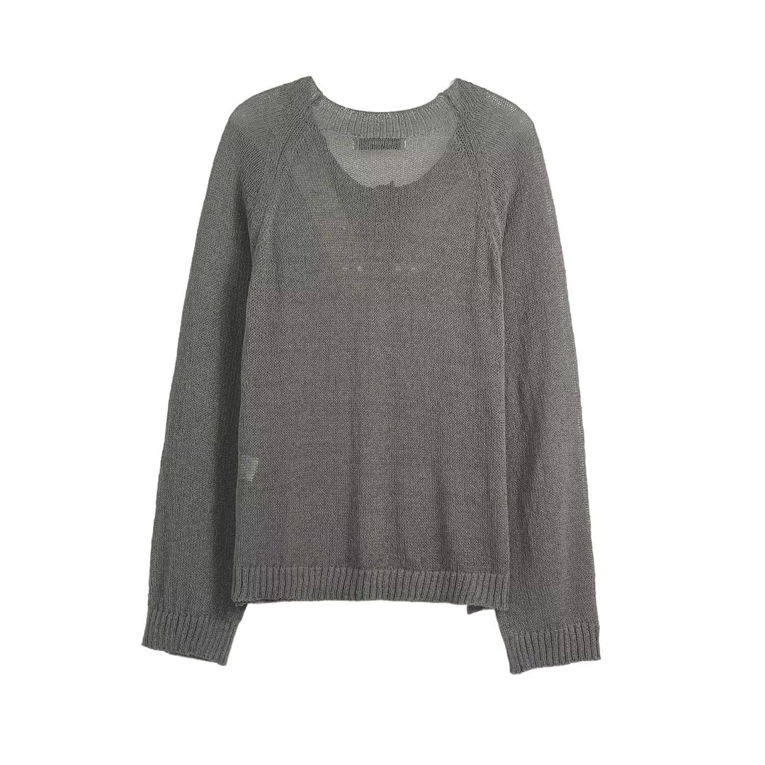 Damen lässiger Pullover mit Knopfdetails R&B