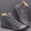 Damen Sneaker-Boots aus geschmeidigem Leder mit innovativem Schnür- und Reißverschlussdesign R&B