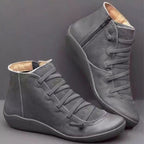 Damen Sneaker-Boots aus geschmeidigem Leder mit innovativem Schnür- und Reißverschlussdesign R&B