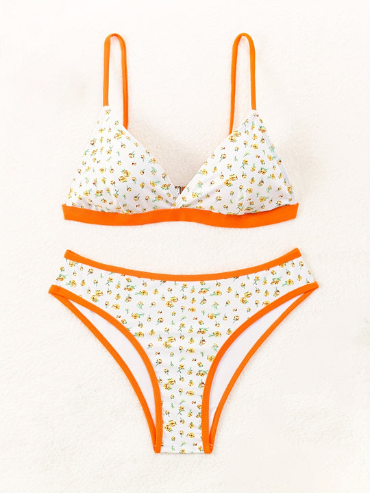 Damen Blumenmuster Bikini mit raffinierter Schnittführung R&B