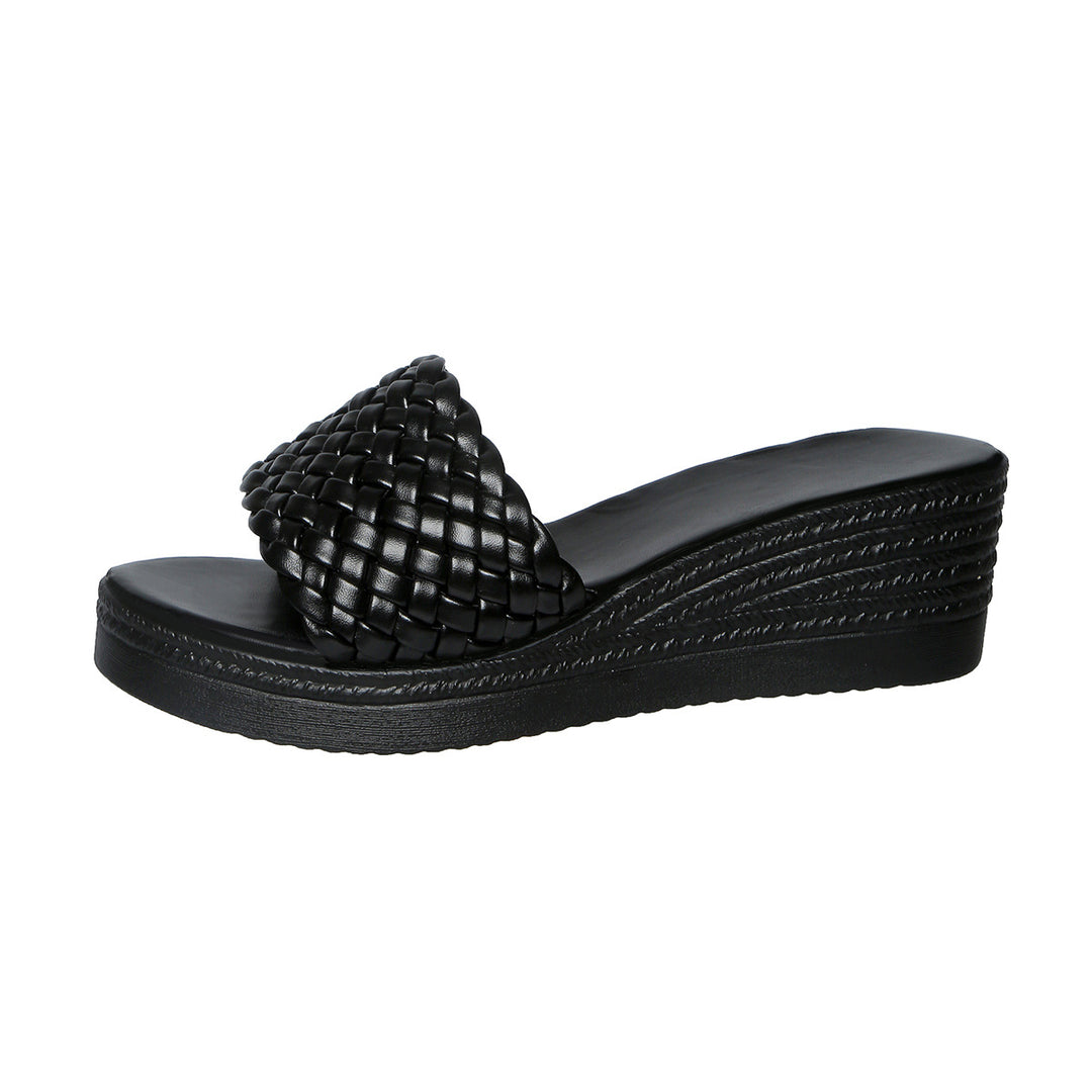 Damen Wedge-Sandalen mit geflochtenem Riemen und ergonomischer Sohle R&B