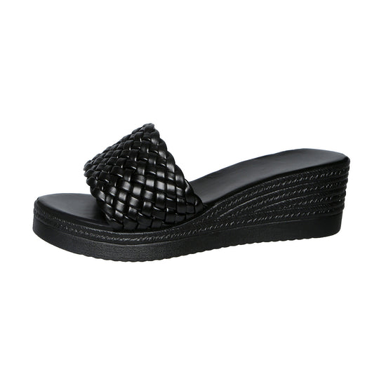 Damen Wedge-Sandalen mit geflochtenem Riemen und ergonomischer Sohle R&B