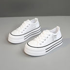 Damen modische Plateau-Sneaker mit strapazierfähigem Obermaterial und dämpfender Laufsohle R&B