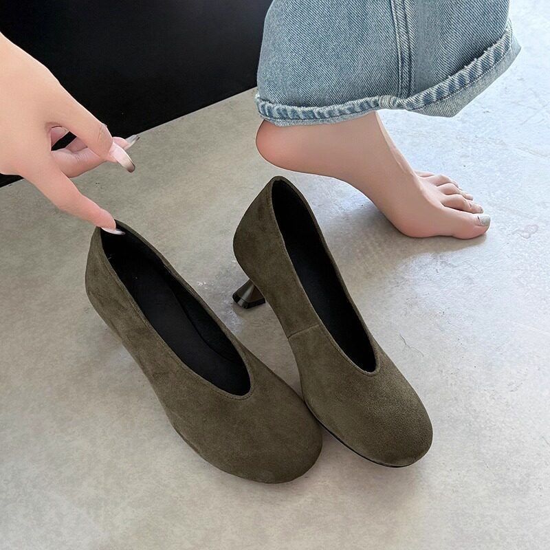 Damen spitze Wedge-Pumps aus samtweichem Velours R&B